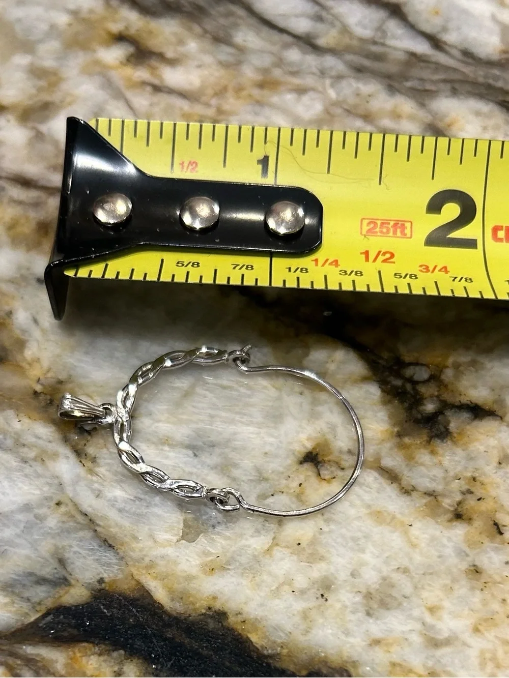 Sterling Silver Braided Hoop Charm Holder Pendant